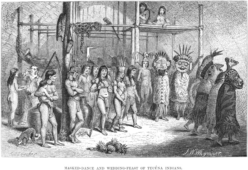 A Tucuna marriage feast with masked dancers 1863